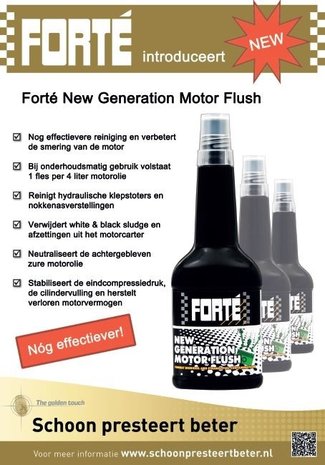 Forté New generation Motor Flush om de motor van binnen te reinigen.2