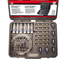 Common rail tester met 24 adapters